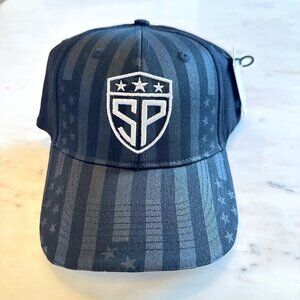 Subtle Patriot Grey‎ Black Embroidered Covert Fitted Baseball Hat NWT